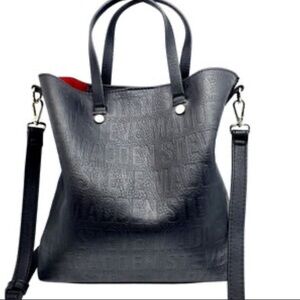 Black Embossed Tote Bag